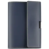 Picture Blue journal with planner and calendar 11x17 cm - regenerated leather