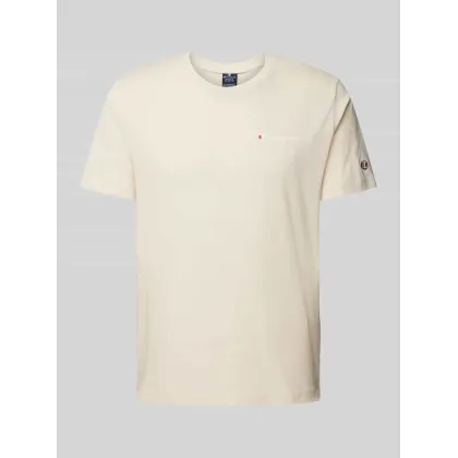 Zdjęcie T-shirt z nadrukiem i naszywką z logo