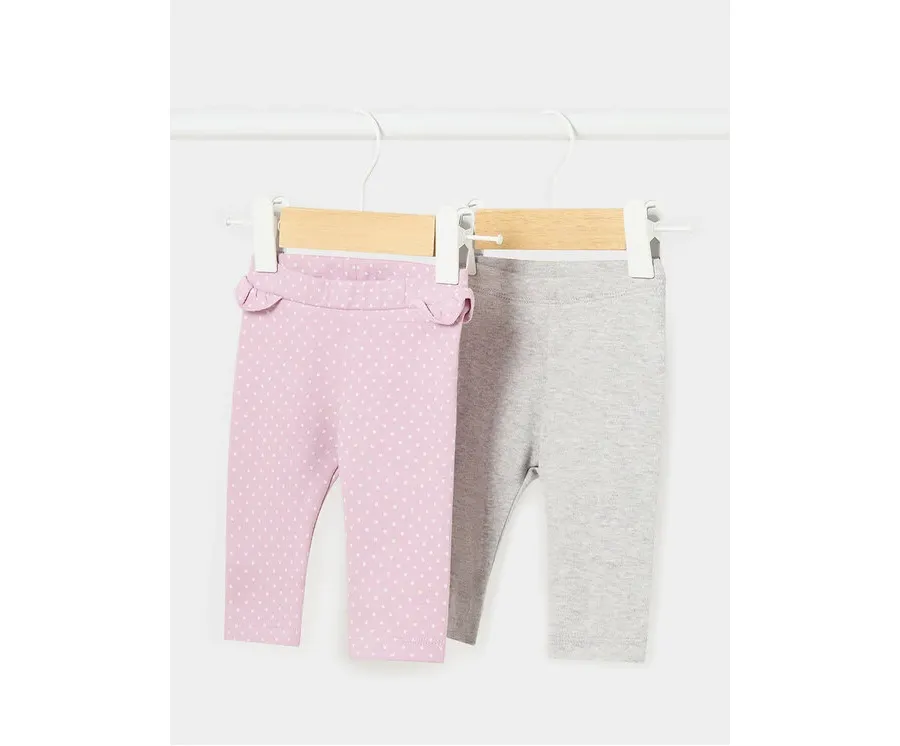 obrazek 1 Mayoral Komplet 2 par legginsów 2.755 Fioletowy Regular Fit