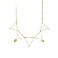 Zdjęcie Naszyjnik ze srebra pozłacanego 18-karatowym złotem i białymi cyrkoniami