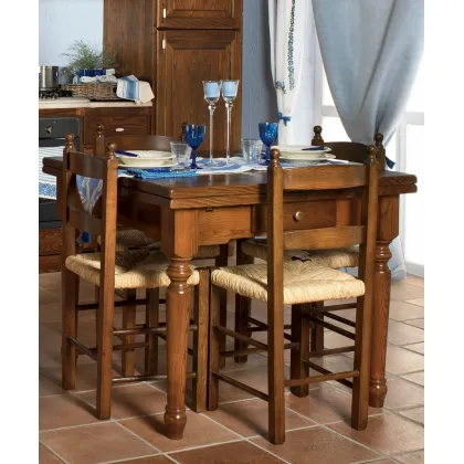 Zdjęcie Ekskluzywny włoski drewniany stół ze stolnicą - styl prowansalski