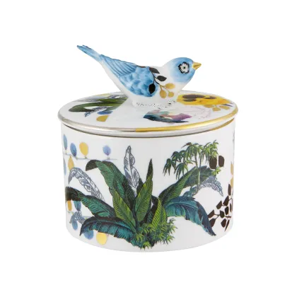 Picture Oval porcelain wren container from the exclusive Primavera - Vista Alegre collection