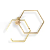 Picture Towel rack from the Hexagon collection in polished brass with an original design - Il Paralume Marina