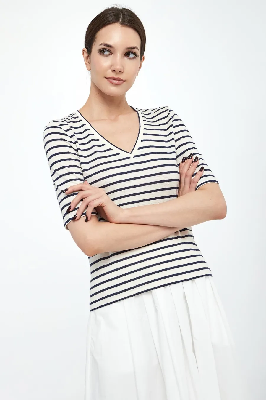 obrazek 1 T-shirt damski lniany Opzione WEEKEND MAX MARA Weekend Max Mara