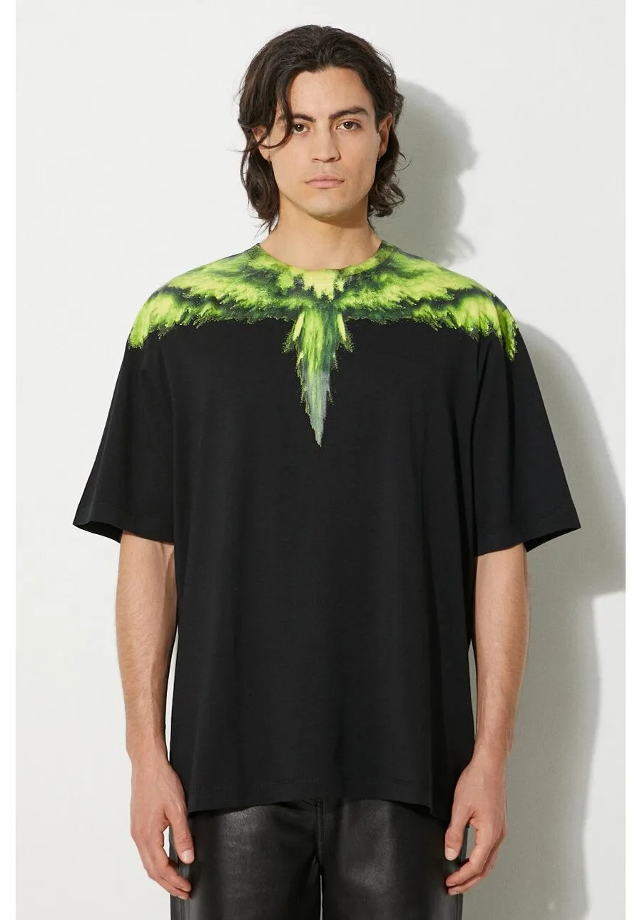 obrazek 1 Marcelo Burlon t-shirt bawełniany Colordust Wings Over Tee męski kolor czarny z nadrukiem CMAA054F24JER0011055