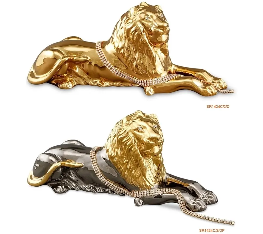 obrazek 2 Dekoracyjny lew - kość słoniowa, złoto lub platyna