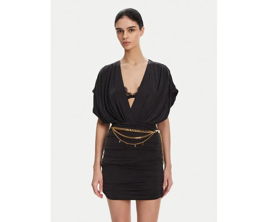 obrazek 1 Elisabetta Franchi Sukienka koktajlowa AB-765-51E2 Czarny Regular Fit