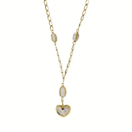 Zdjęcie Choker z żywicy z sercem i owalami cm.45