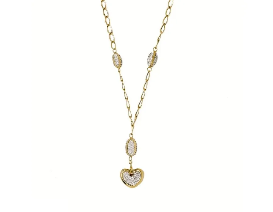 obrazek 1 Choker z żywicy z sercem i owalami cm.45