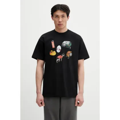 Zdjęcie Carhartt WIP t-shirt bawełniany S/S Jacob Rochester T-Shirt męski kolor czarny z nadrukiem I034780.89XX