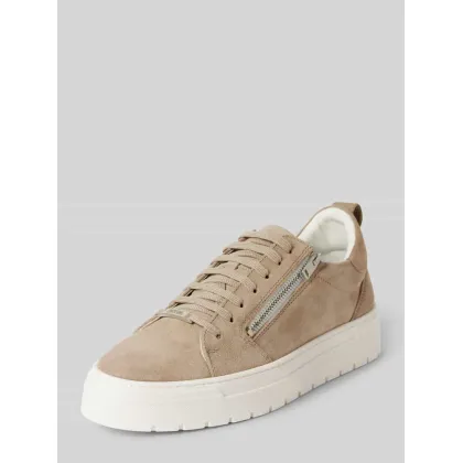 Zdjęcie Sneakersy ze skóry z ozdobnym zamkiem błyskawicznym