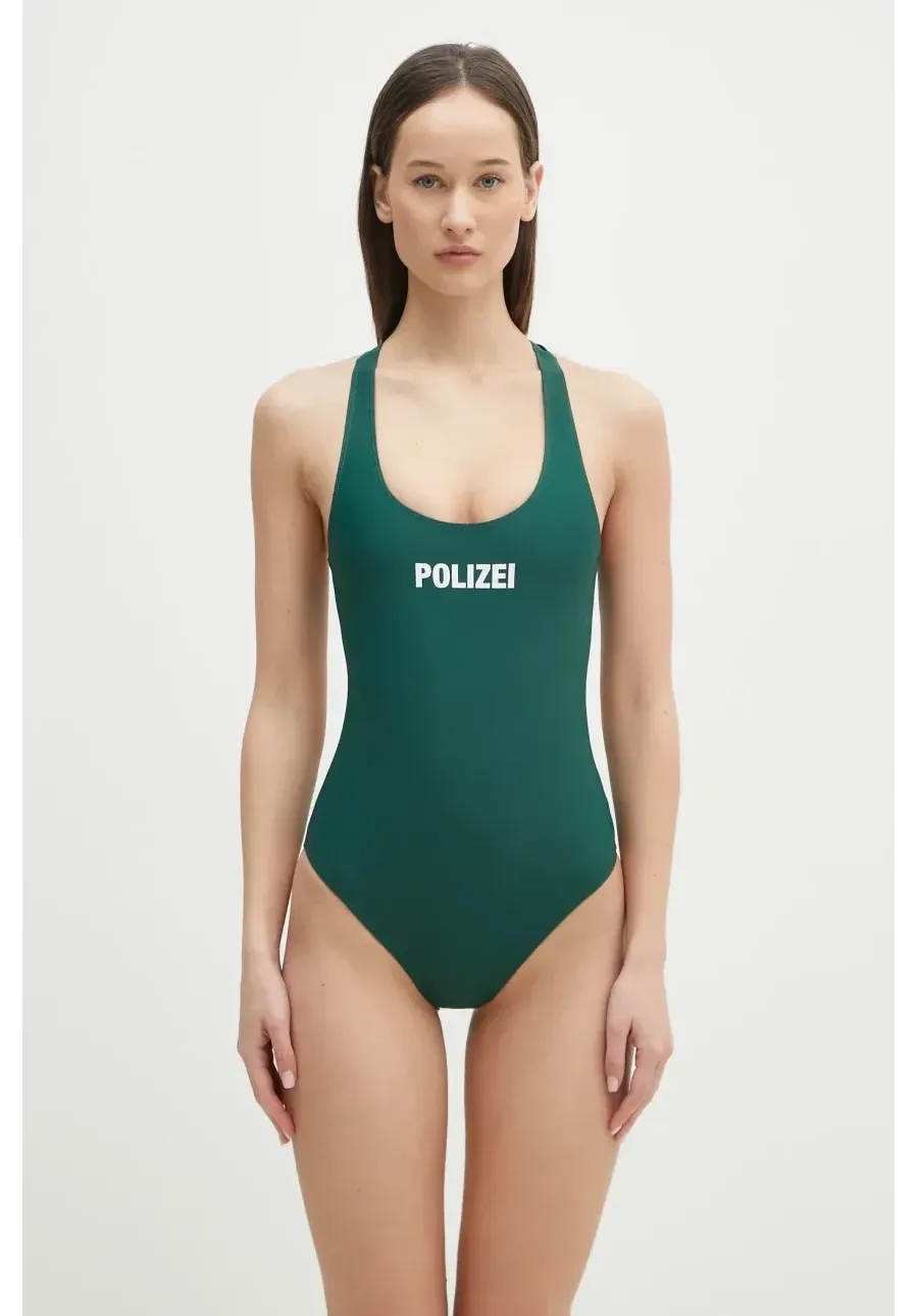 obrazek 1 VETEMENTS jednoczęściowy strój kąpielowy Polizei kolor zielony miękka miseczka WA66SW110E