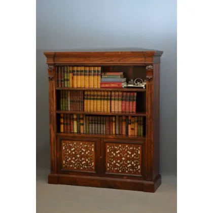 Zdjęcie Wyjątkowy regał z drewna różanego William IV / Early Victorian - antyk