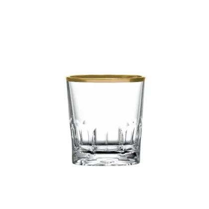 Zdjęcie Ręcznie cięta - kryształowa szklanka do whisky Palais Gold