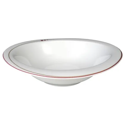 Zdjęcie Owalna porcelanowa miska 25x23 cm zdobiona czerwonym wzorem - Seltmann Weiden