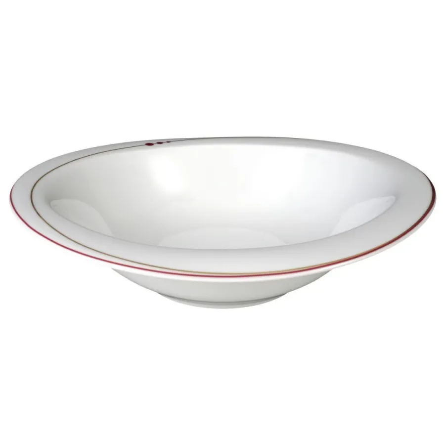 obrazek 1 Owalna porcelanowa miska 25x23 cm zdobiona czerwonym wzorem - Seltmann Weiden