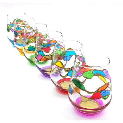 Zdjęcie Dekoracyjny zestaw szklanek Rainbow wave - 6x 400 ml