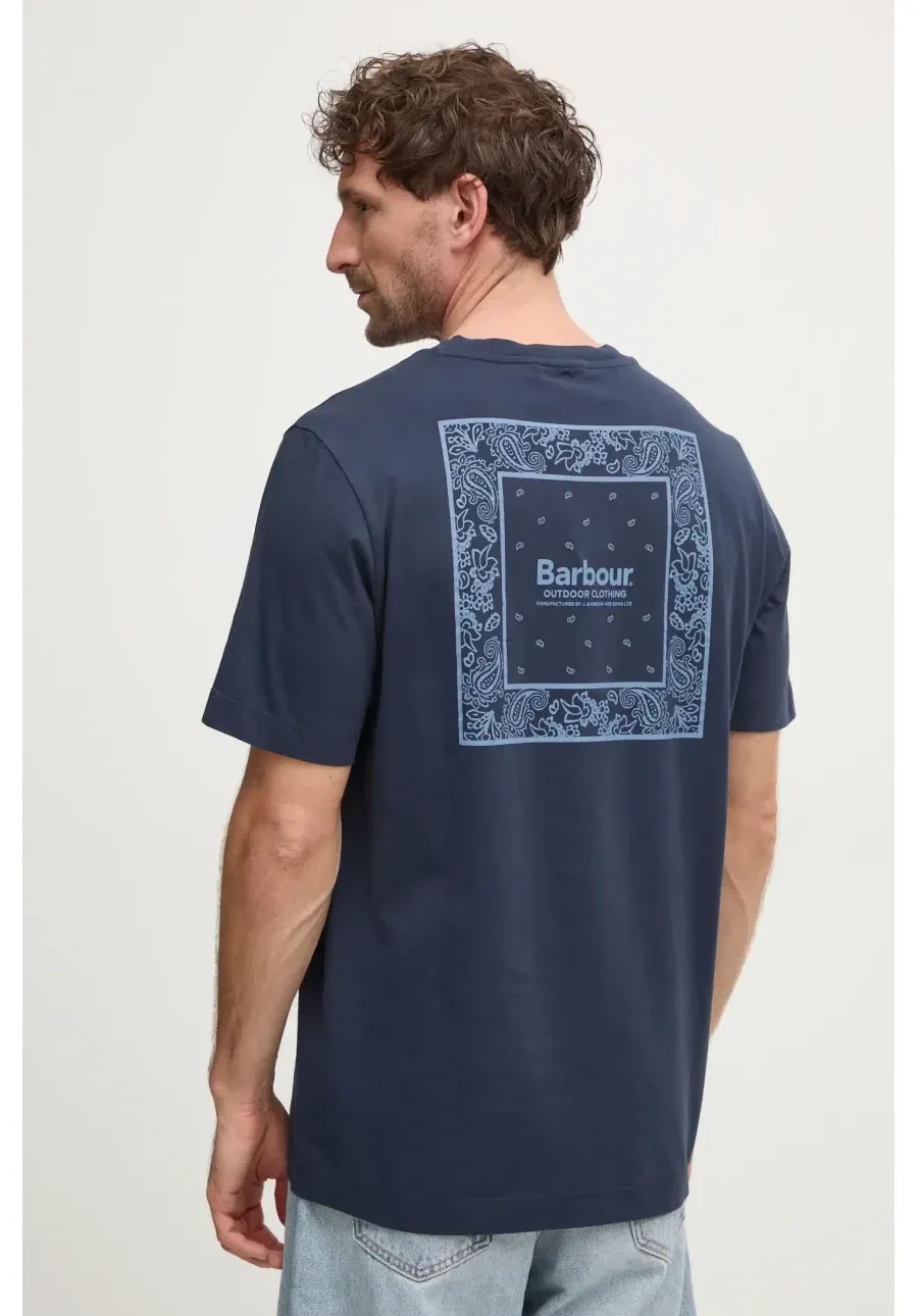 obrazek 1 Barbour t-shirt bawełniany męski kolor granatowy z nadrukiem MTS1382NY91