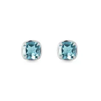 Zdjęcie Kolczyki wkrętki z białego złota z topazami KLENOTA