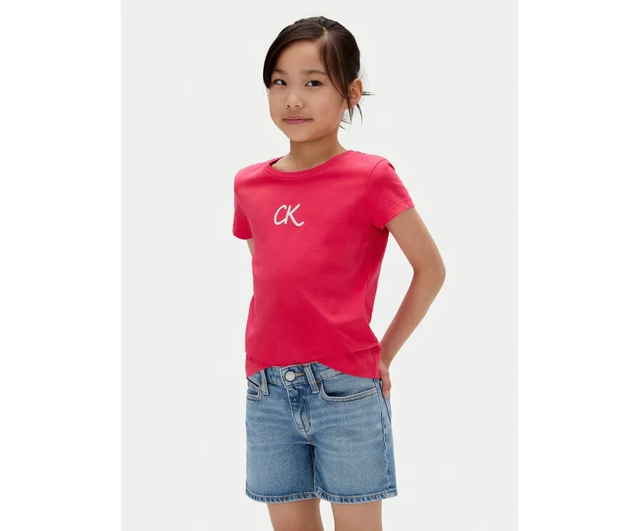 obrazek 1 Calvin Klein Jeans T-Shirt Glitter IG0IG02972 M Różowy Slim Fit