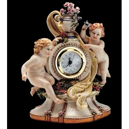 Zdjęcie Zegar z cherubinkami - włoska porcelana