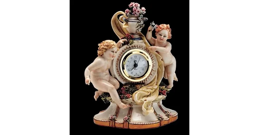obrazek 1 Zegar z cherubinkami - włoska porcelana
