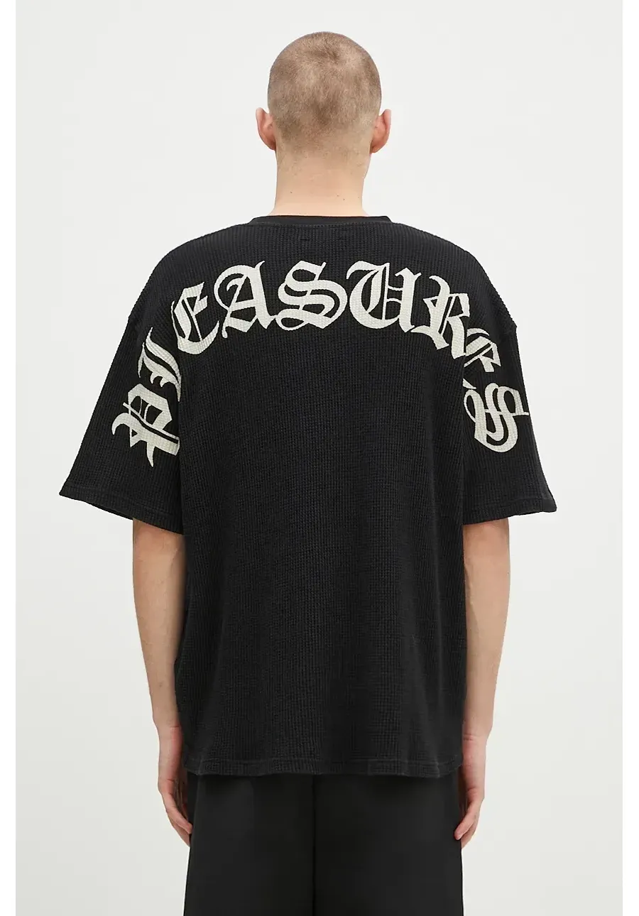 obrazek 1 PLEASURES t-shirt bawełniany Neural Thermal Shirt męski kolor czarny z nadrukiem P24F048