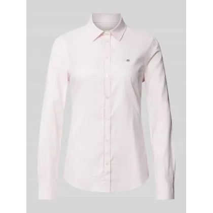 Zdjęcie Bluzka koszulowa o kroju slim fit z wyhaftowanym logo