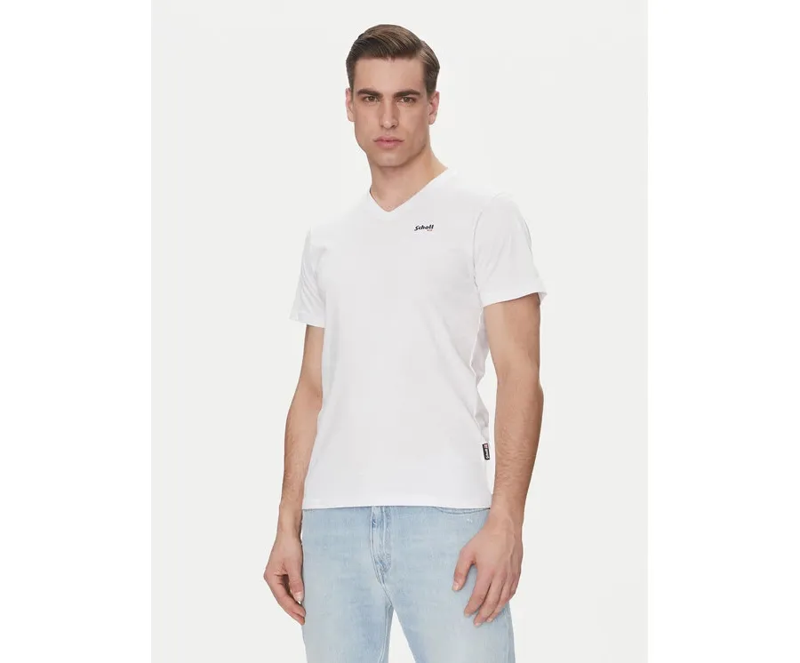 obrazek 1 SCHOTT N.Y.C. T-Shirt TSCASUALV Biały Regular Fit
