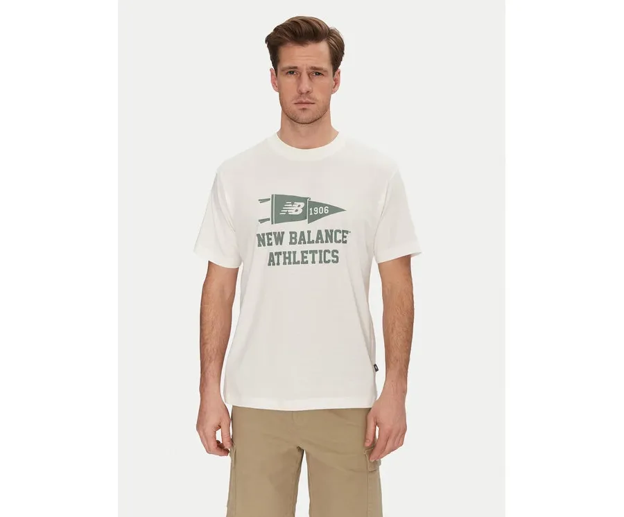 obrazek 1 New Balance T-Shirt MT51924 Biały Relaxed Fit