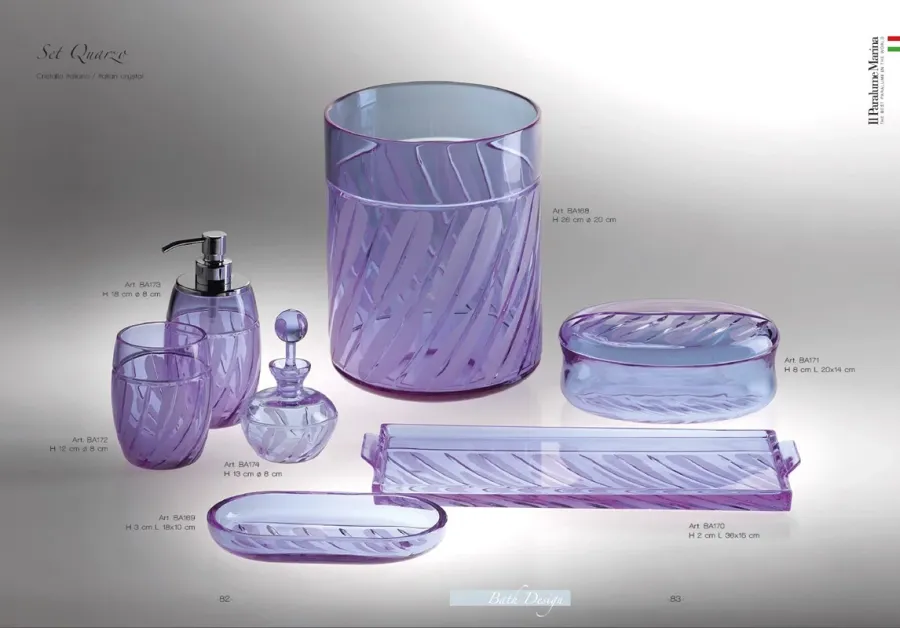 obrazek 2 Piękny pojemnik na szczoteczki z włoskiego ręcznie szlifowanego kryształu - Il Paralume Marina