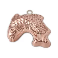 Picture Cake mold in solid galvanized copper - fish 16 × 10 cm - Cu Artigiana