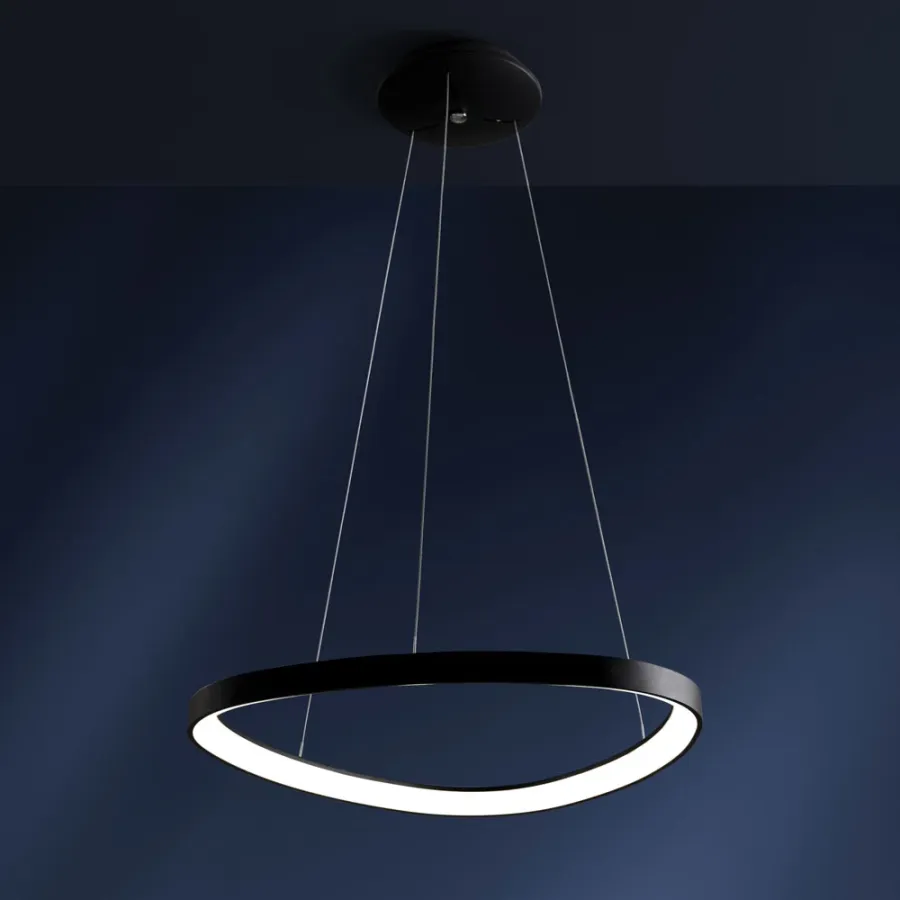 obrazek 2 Włoskie oświetlenie - czarna lampa wisząca Lifiering 81