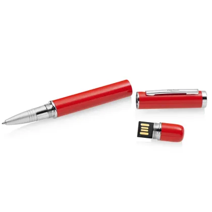 Picture A unique red ballpoint pen with a 16GB USB memory