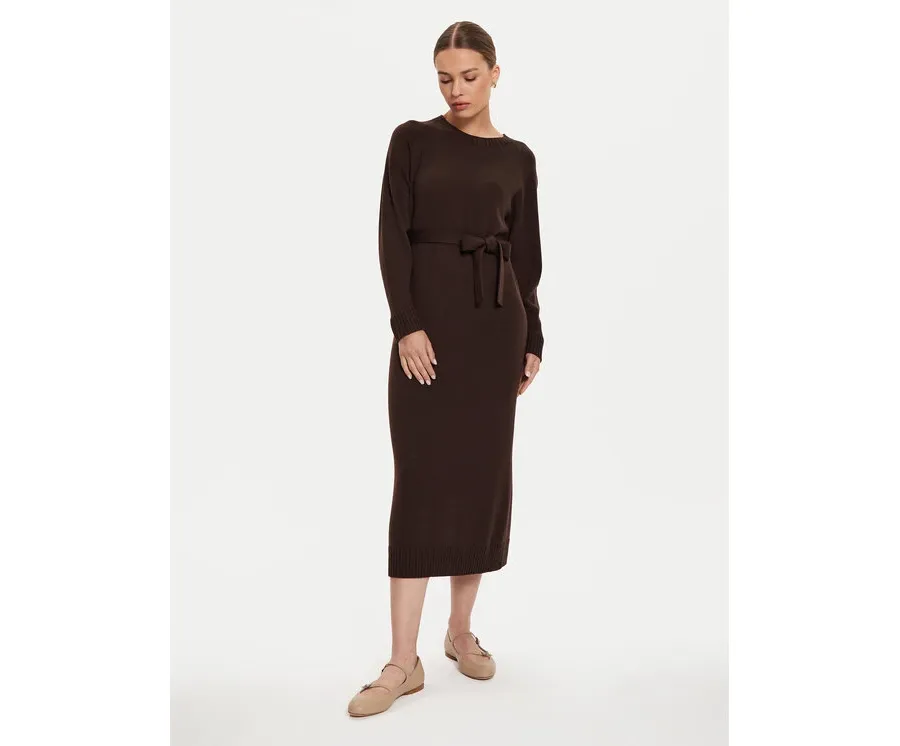 obrazek 1 Max Mara Leisure Sukienka dzianinowa Scrivia 24263260 Brązowy Regular Fit