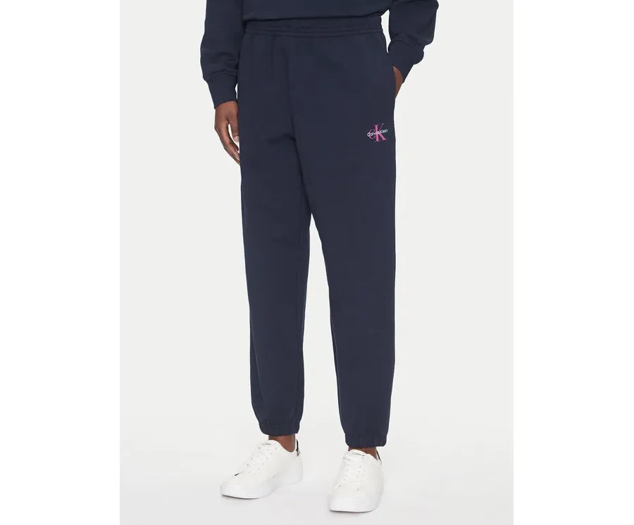 obrazek 1 Calvin Klein Jeans Spodnie dresowe Monologo LV047B235G Granatowy Regular Fit