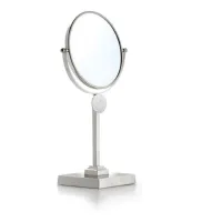 Zdjęcie Piękne stylowe lusterko z wyjątkowej kolekcji Circle z mosiądzu z wykończeniem w polerowanym i porysowanym chromie - Il Paralume Marina