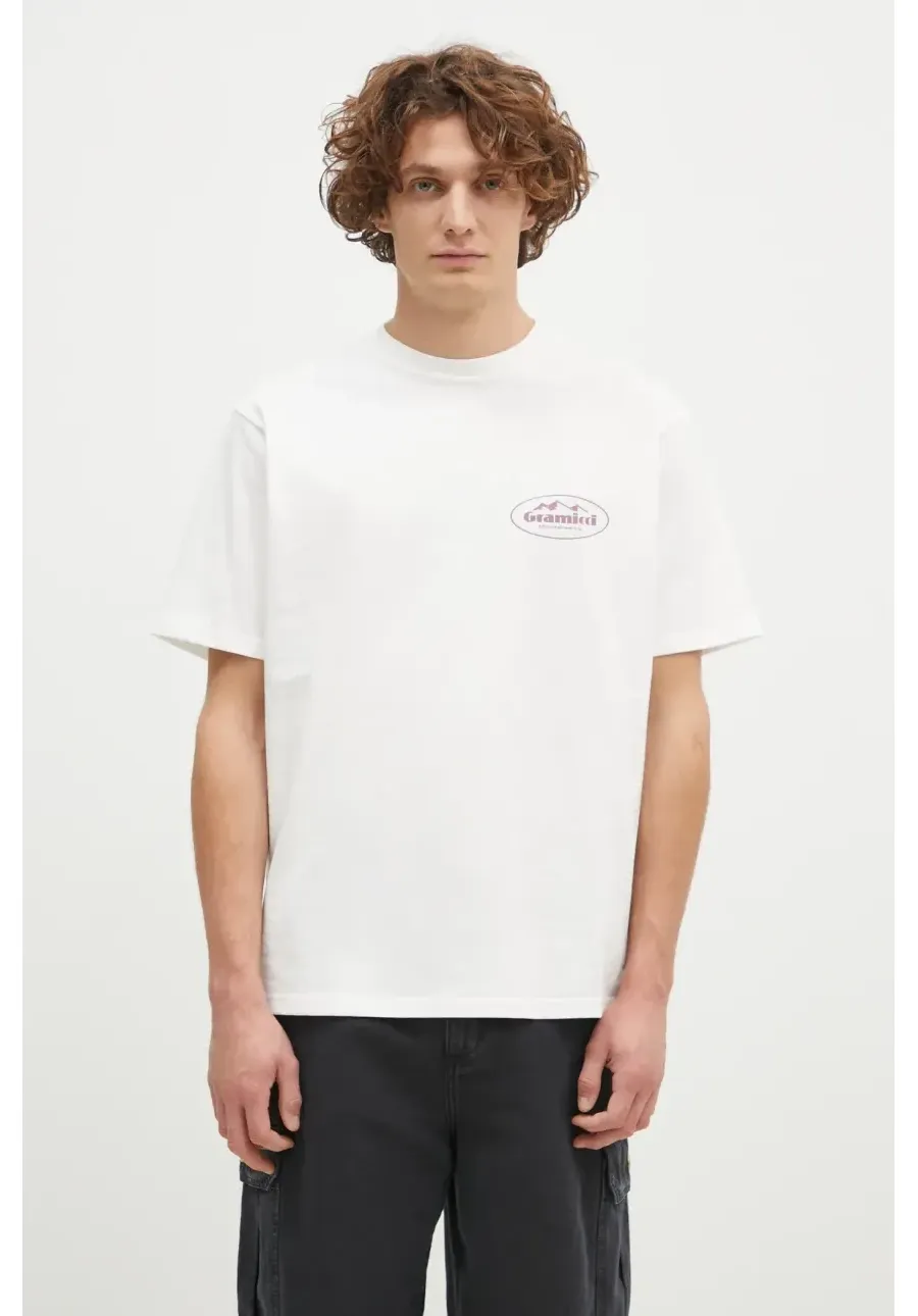 obrazek 1 Gramicci t-shirt bawełniany Mountaineering Tee męski kolor biały z nadrukiem G4FU.T096