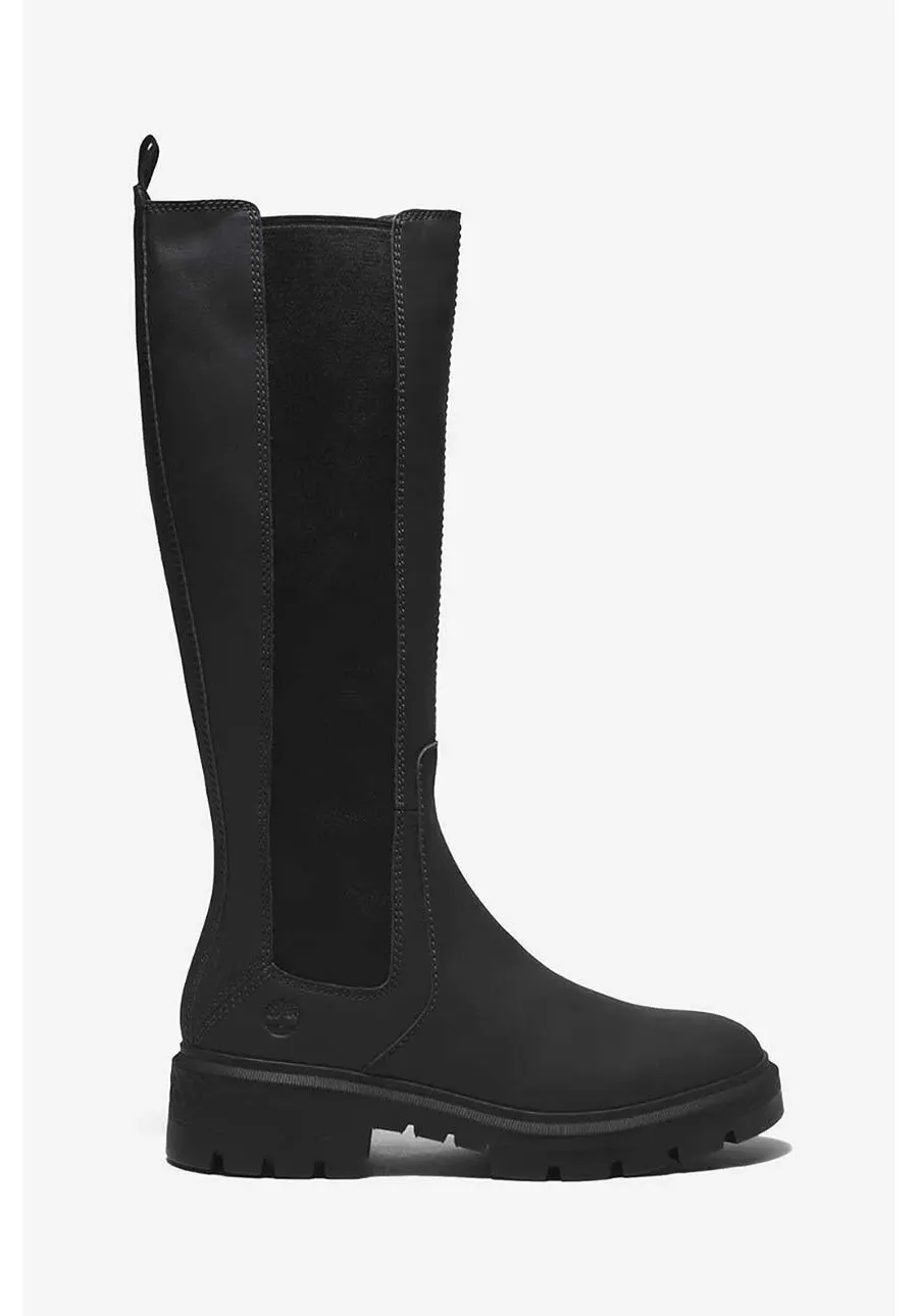 obrazek 1 Timberland kozaki skórzane Cortina Valley Tall damskie kolor czarny na płaskim obcasie A5NGB-BLACK