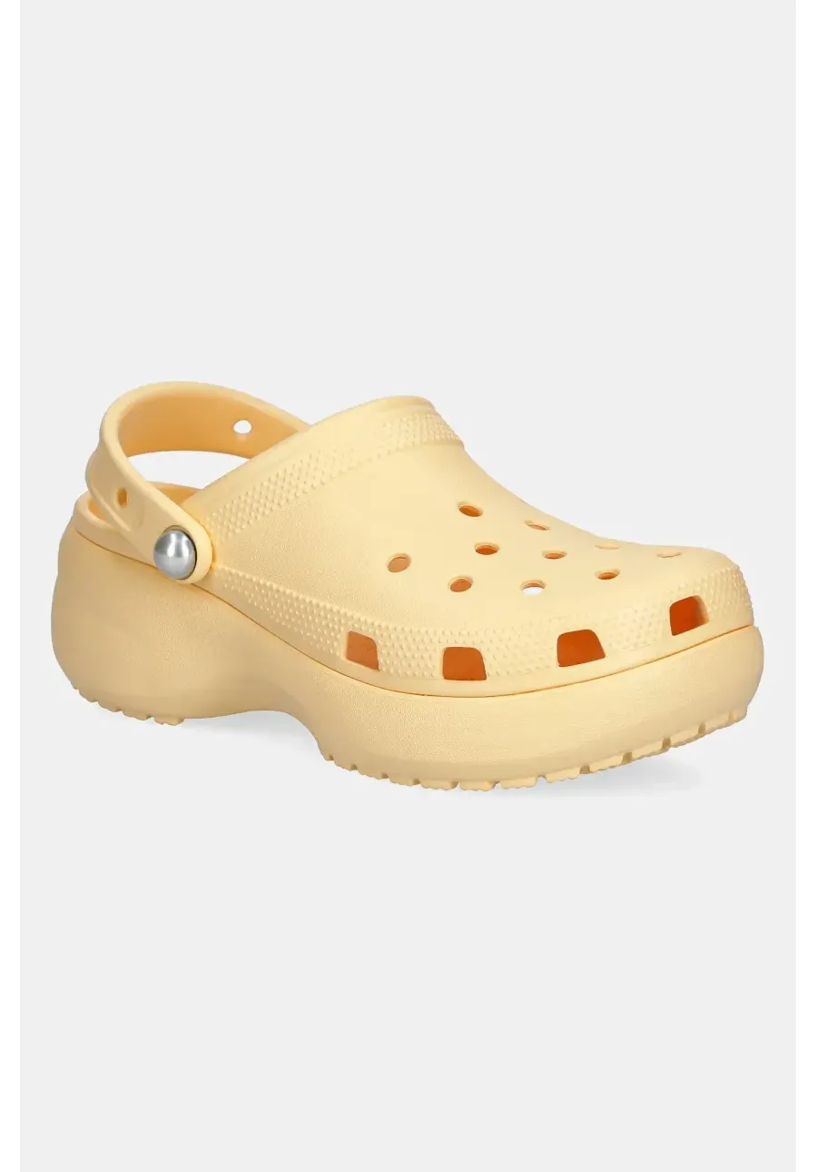 obrazek 1 Crocs klapki Classic Platform Pearl Clog damskie kolor pomarańczowy na platformie 211231-78Z