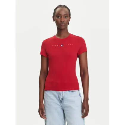 Zdjęcie Tommy Jeans T-Shirt Linear DW0DW21422 Czerwony Slim Fit