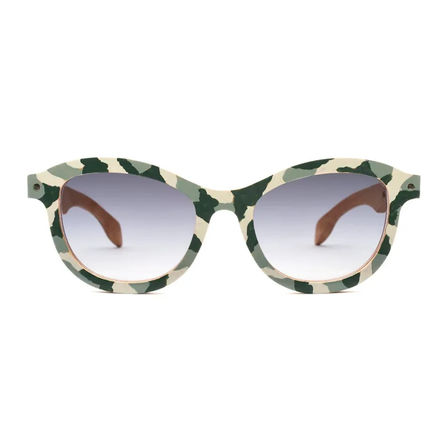 obrazek 1 Bukowe okulary z nadrukiem moro dla niej - Legno Light