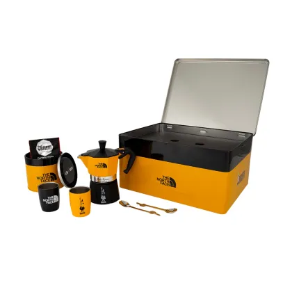 Zdjęcie Bialetti The North Face - Zestaw Moka Express 3tz + 2 kubki + 2 łyżeczki + kawa BIALETTI