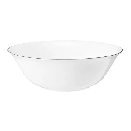 Zdjęcie Biała klasyczna duża miska z porcelany z czarną obwódką – Tettau