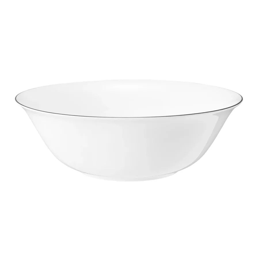 obrazek 1 Biała klasyczna duża miska z porcelany z czarną obwódką – Tettau