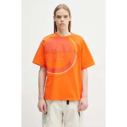 Zdjęcie Napapijri t-shirt bawełniany S-Tusco męski kolor pomarańczowy z nadrukiem NP0A4IEEA001