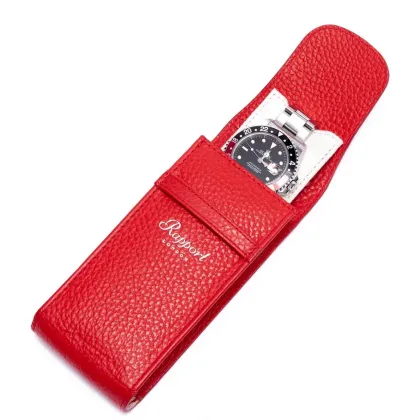 Picture Excellent red leather watch case