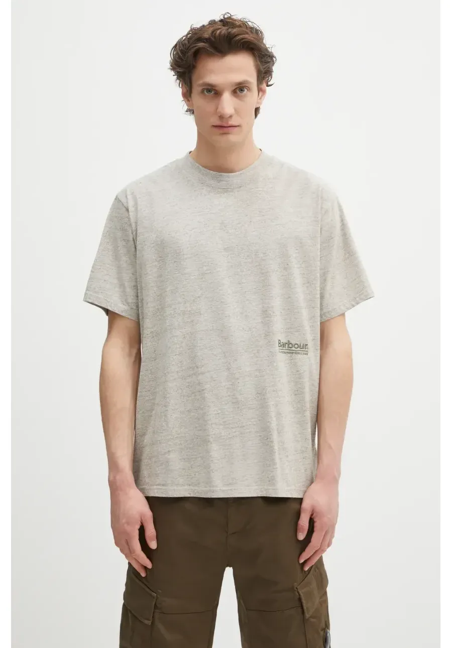 obrazek 1 Barbour t-shirt Barbour Calton Linen Blend OS Fit T-Shirt męski kolor beżowy z aplikacją MTS1404