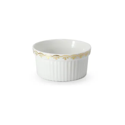 Zdjęcie Foremka do pieczenia z porcelany zdobiona delikatnym złotym ornamentem - Leander