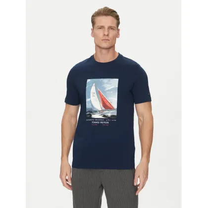 Zdjęcie Tommy Hilfiger T-Shirt Color Photo Print MW0MW38615 Granatowy Regular Fit